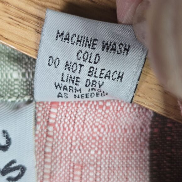 Plaid Crop Jacket Lemon Grass 14 Pink Green 100% Cotton Retro Zip Fall Vintage - Picture 7 of 11